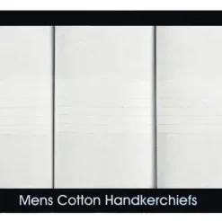 Samuel Lamont Men's 3 White Satin Border Handkerchiefs- Handkerchiefs