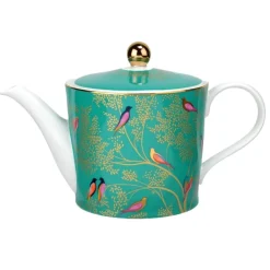 Sara Miller London Sara Miller Chelsea Collection Green Birds Teapot- Teapots
