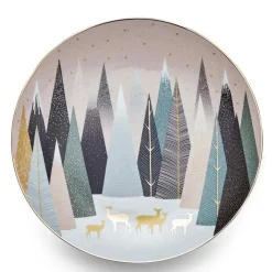 Sara Miller London Sara Miller Frosted Pines Dessert Plate (Deer)- Tea Plates