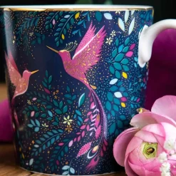 Sara Miller London Sara Miller India Hummingbird Paradise Blue Mug- Assorted Mugs