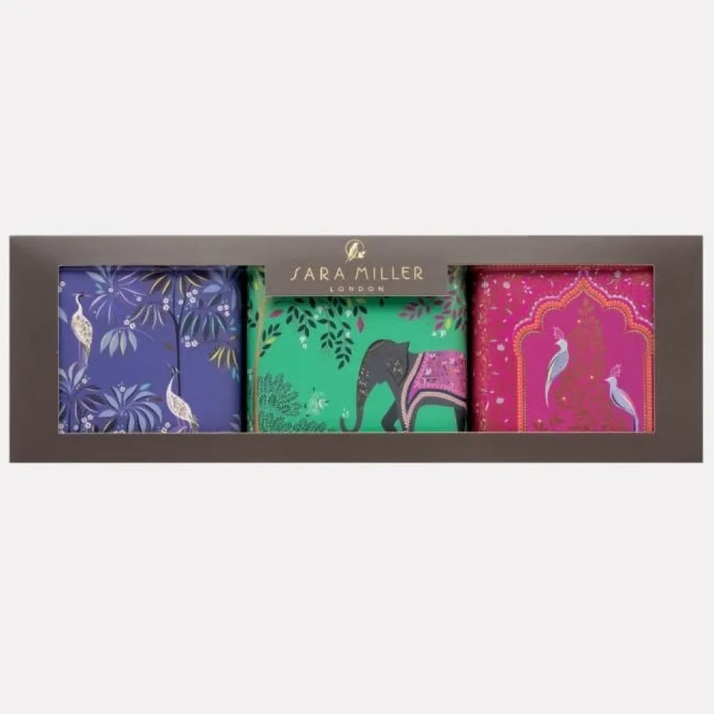 Sara Miller London Sara Miller India Square Caddies Set- Decorative Tins|Tea Tins & Storage Jars