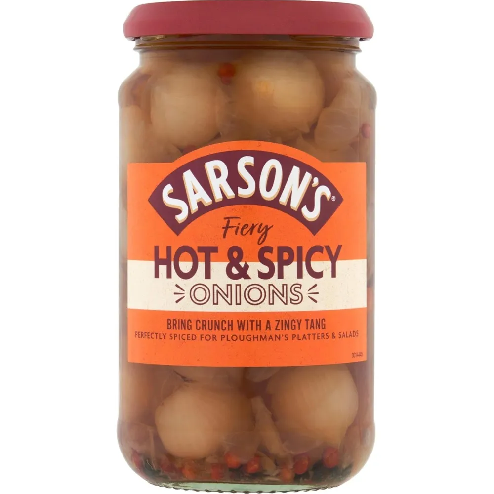Sarson's Hot & Spicy Onions 460g- Groceries