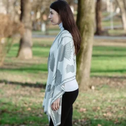Scottish Thistle Shawl (Grey)- Scarves & Wraps