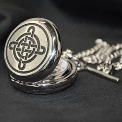 Sgian Dubh Co. Celtic Knot Mechanical Pocket Watch- Pewter Gifts & Jewelry