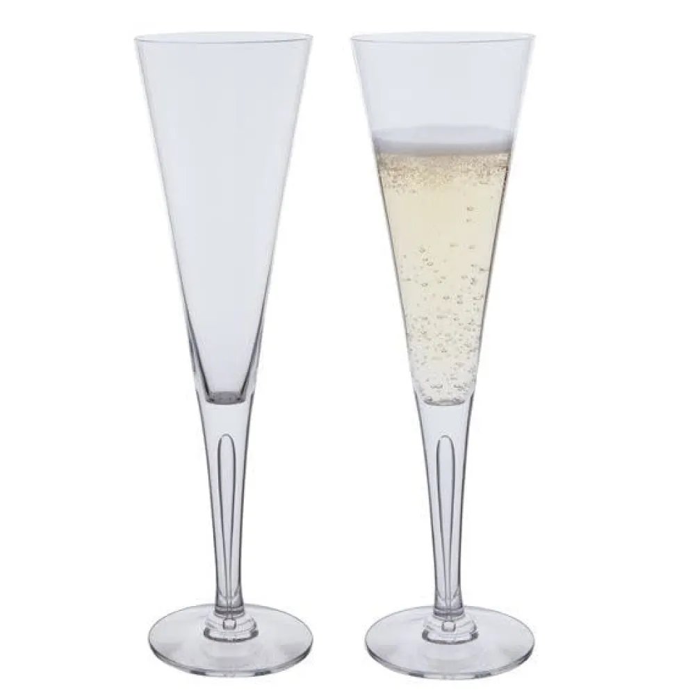 Sharon Celebration Flute Pair- Dartington Crystal|Glasses & Steins