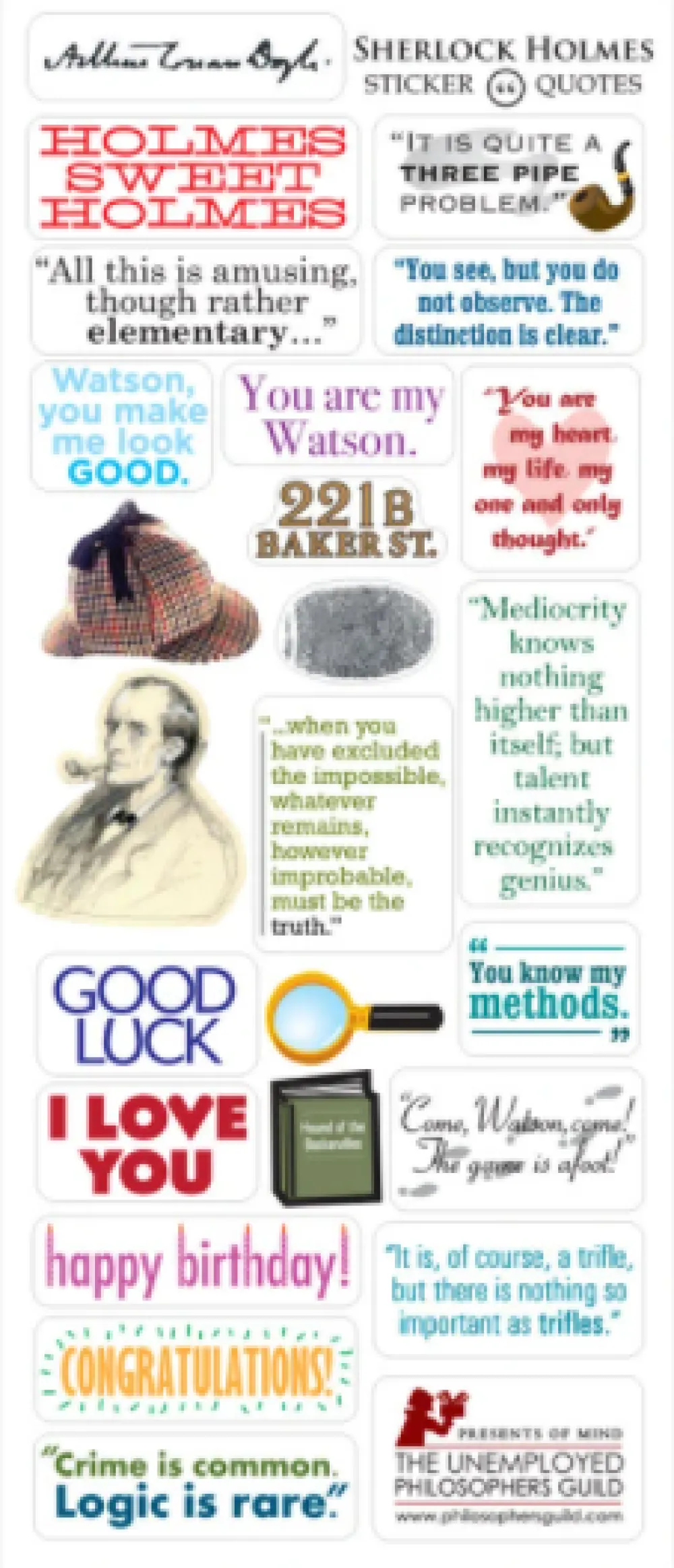 Sherlock Holmes Quotable Notable Greeting Card- Cultural Icons|Greeting Cards