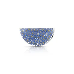 Shrieking Violet Forget-Me-Not Half Moon Silver Brooch- Pins & Brooches