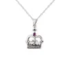Silver Scottish Crown Pendant Necklace with Ruby Colour Stone- Necklaces & Pendants