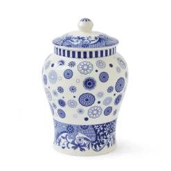 Spode Blue Italian Brocato Mini Vase- Vases