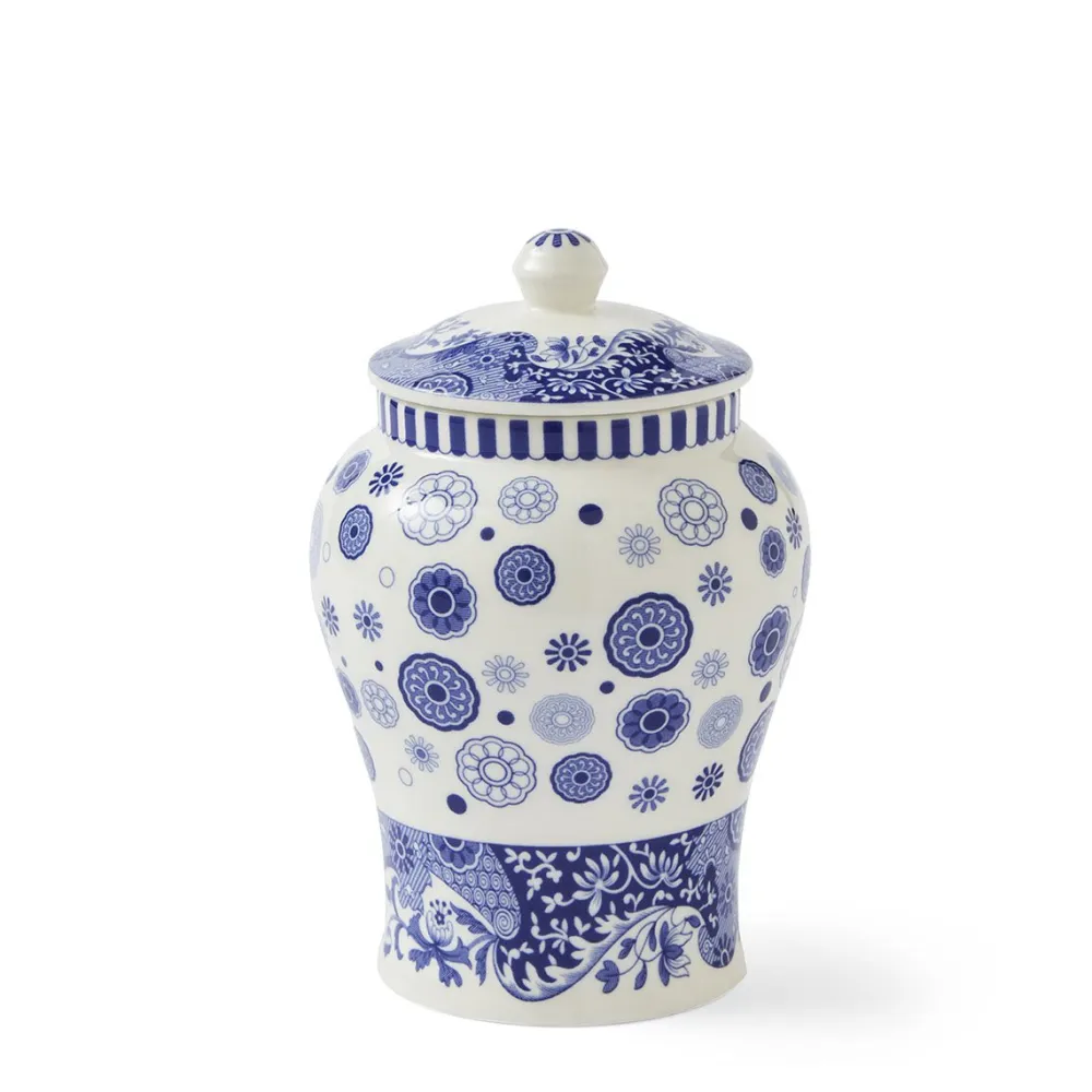 Spode Blue Italian Brocato Mini Vase- Vases