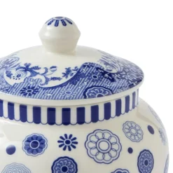 Spode Blue Italian Brocato Mini Vase- Vases