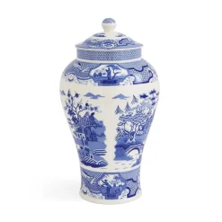 Spode Blue Italian Gothic Castle Vase- Vases