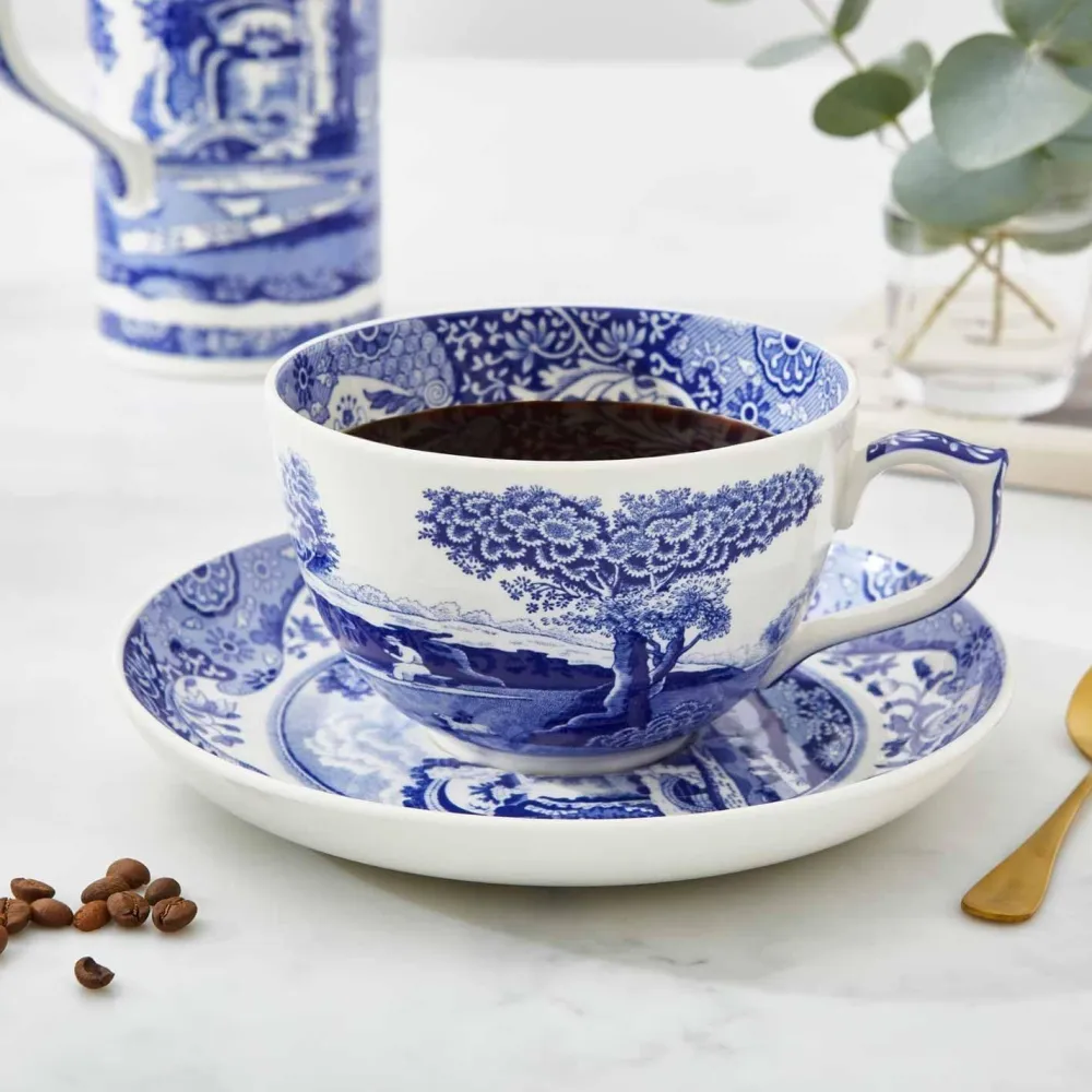 Spode Blue Italian Jumbo Breakfast Cup & Saucer- Teacups & Saucers|Assorted Mugs