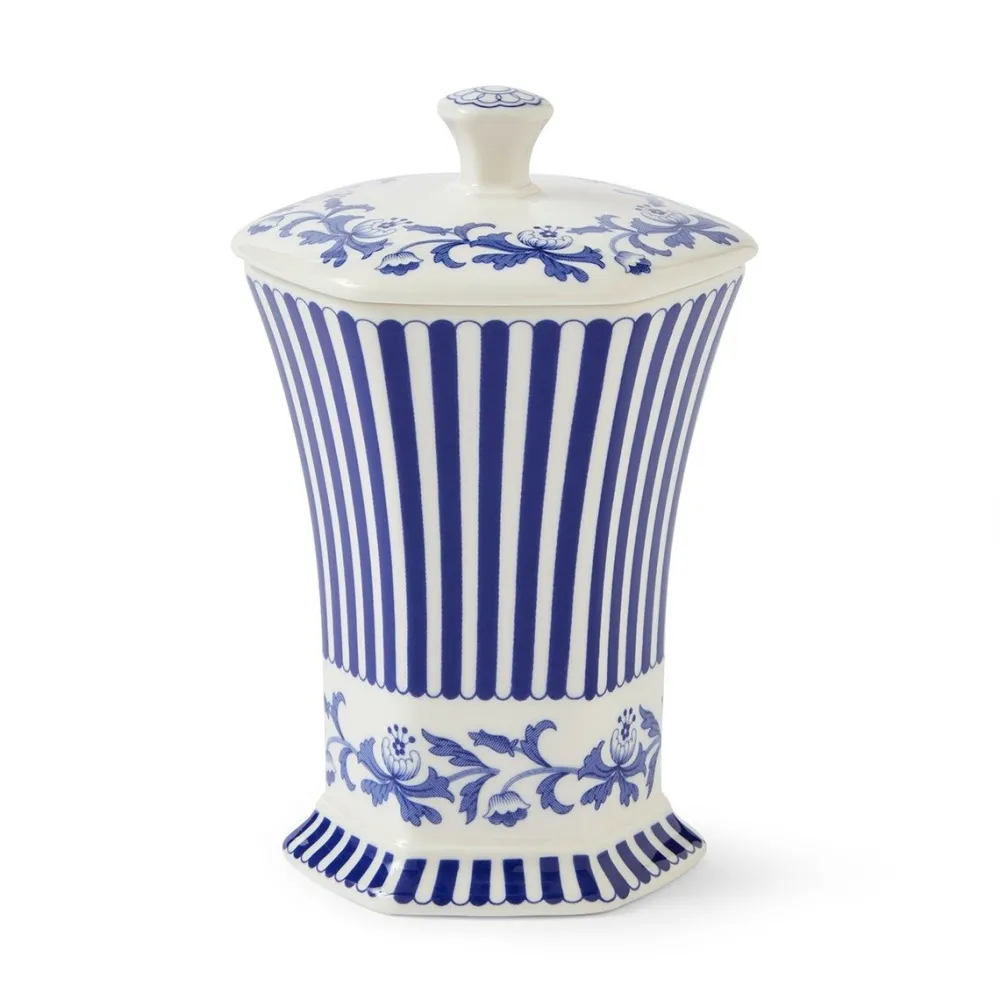 Spode Blue Italian Steccato Mini Vase- Vases