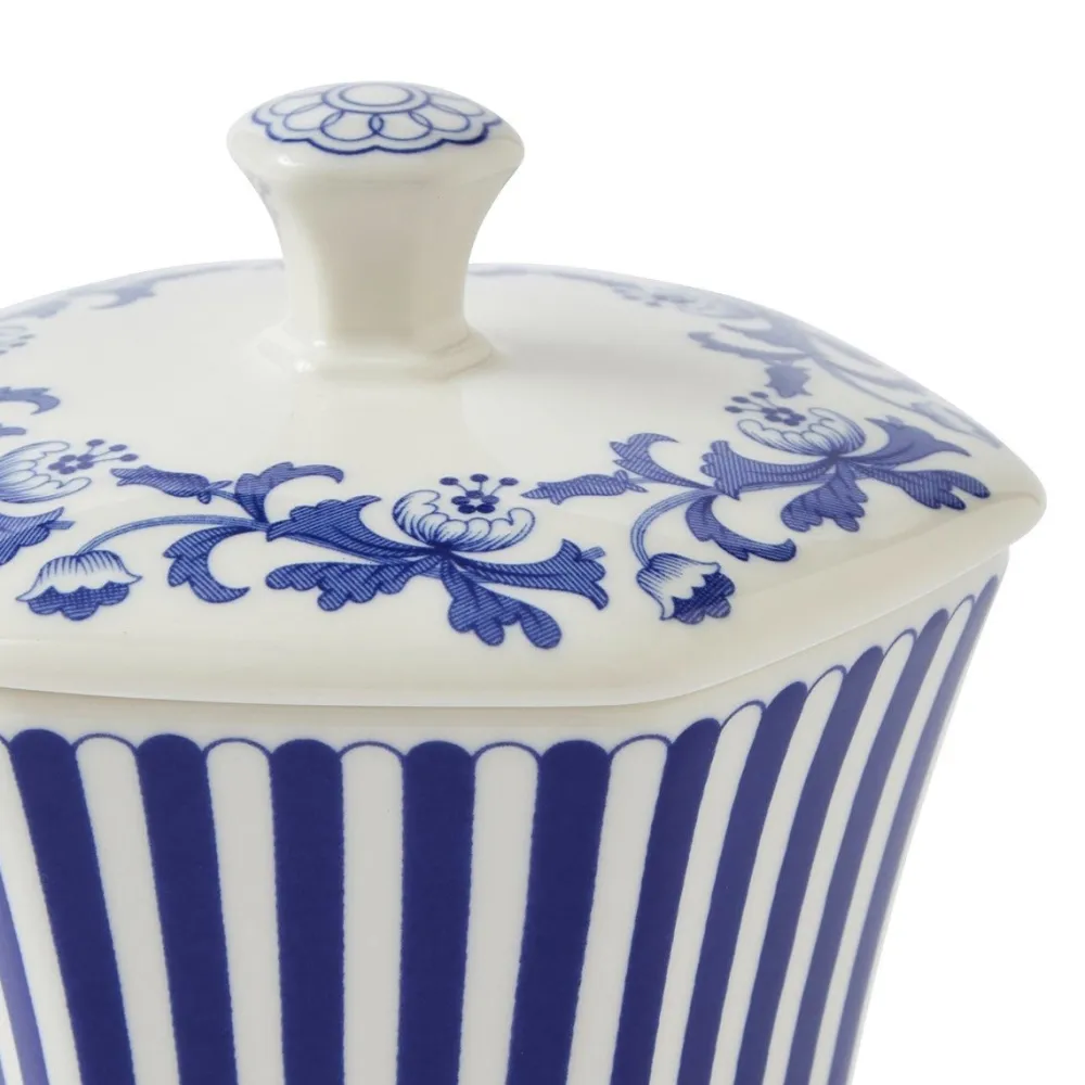 Spode Blue Italian Steccato Mini Vase- Vases