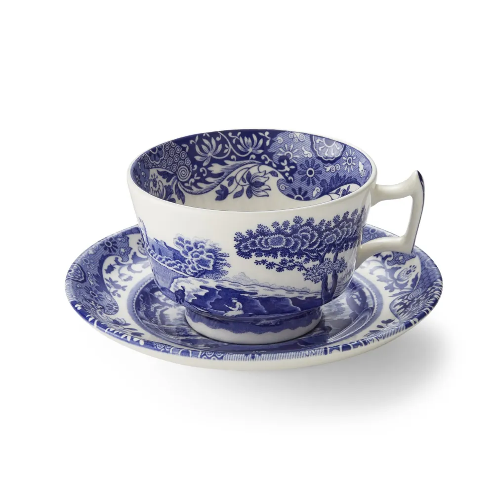 Spode Blue Italian Teacup & Saucer- Teacups & Saucers