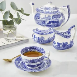 Spode Blue Italian Teacup & Saucer- Teacups & Saucers