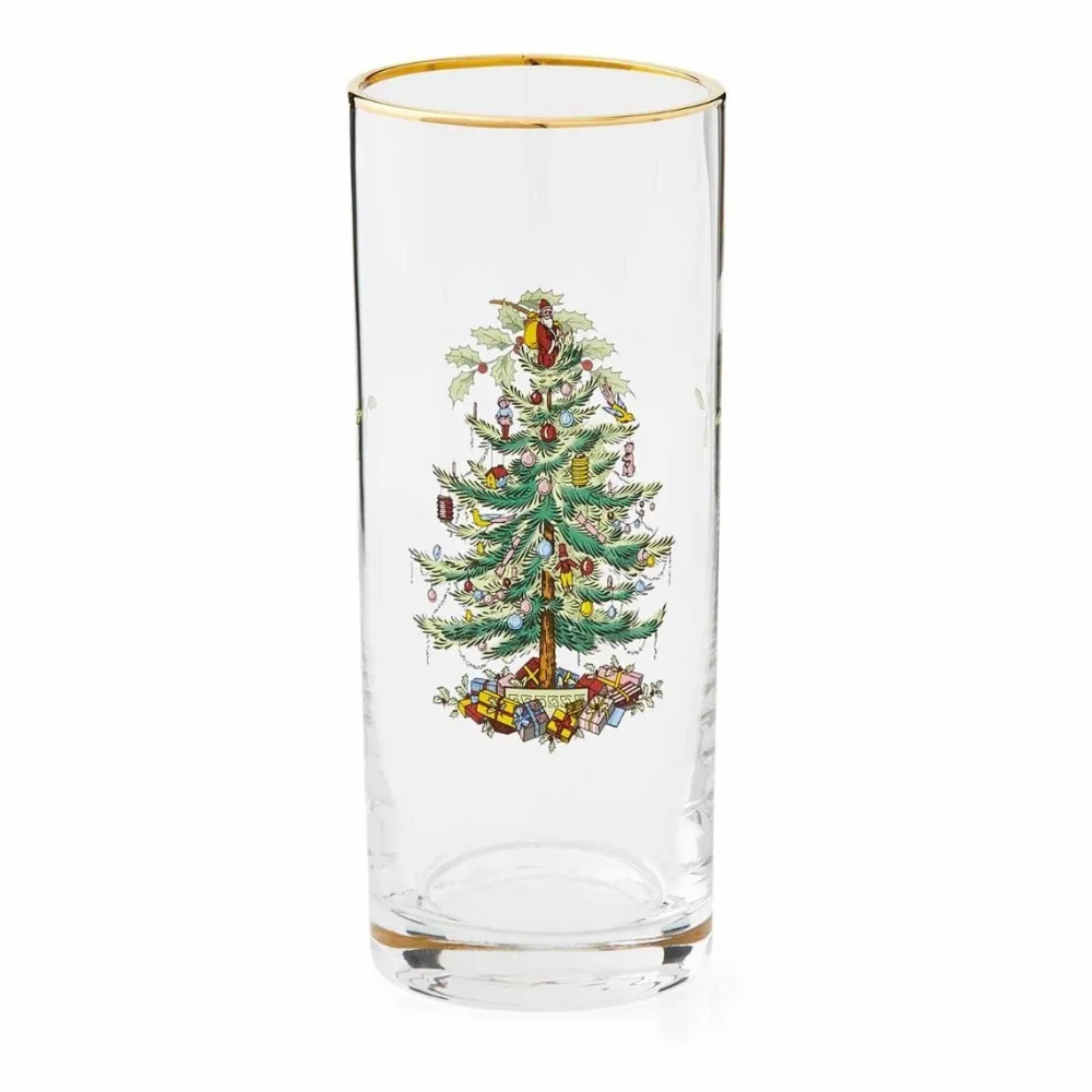 Spode Christmas Tree Highball Glasses Set- Glasses & Steins
