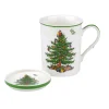 Spode Christmas Tree Mug & Coaster Set- Assorted Mugs