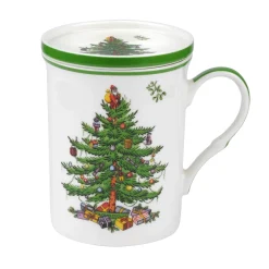 Spode Christmas Tree Mug & Coaster Set- Assorted Mugs
