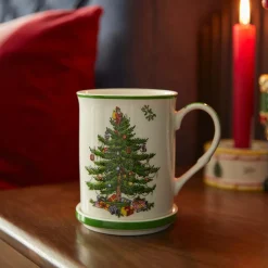 Spode Christmas Tree Mug & Coaster Set- Assorted Mugs