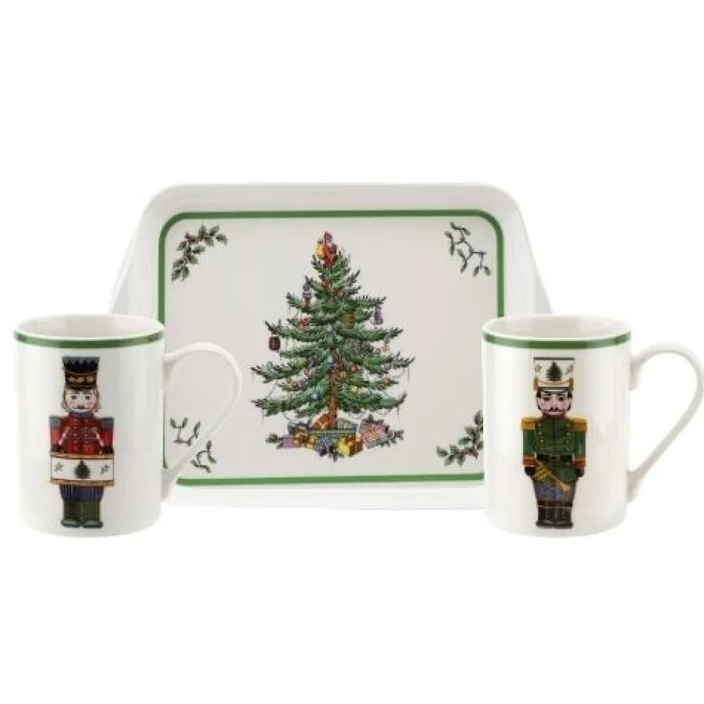 Spode Christmas Tree Nutcracker Mugs & Tray Set- Trays