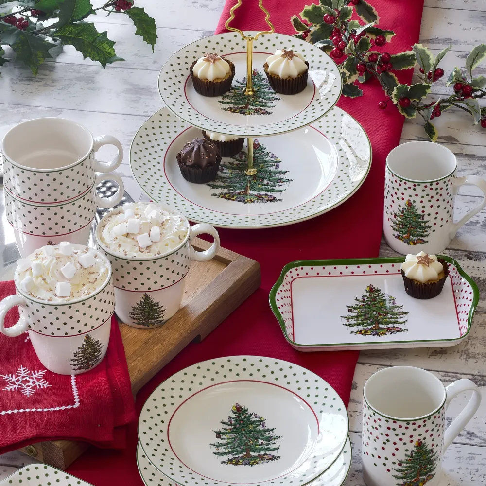 Spode Christmas Tree Polka Dot Travel Mug- Assorted Mugs