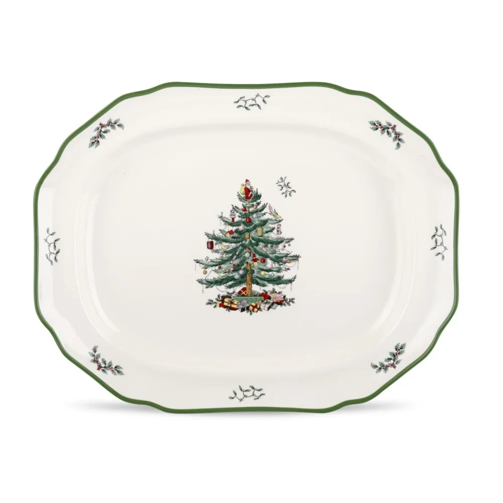 Spode Christmas Tree Sculpted Platter- Serving Plates