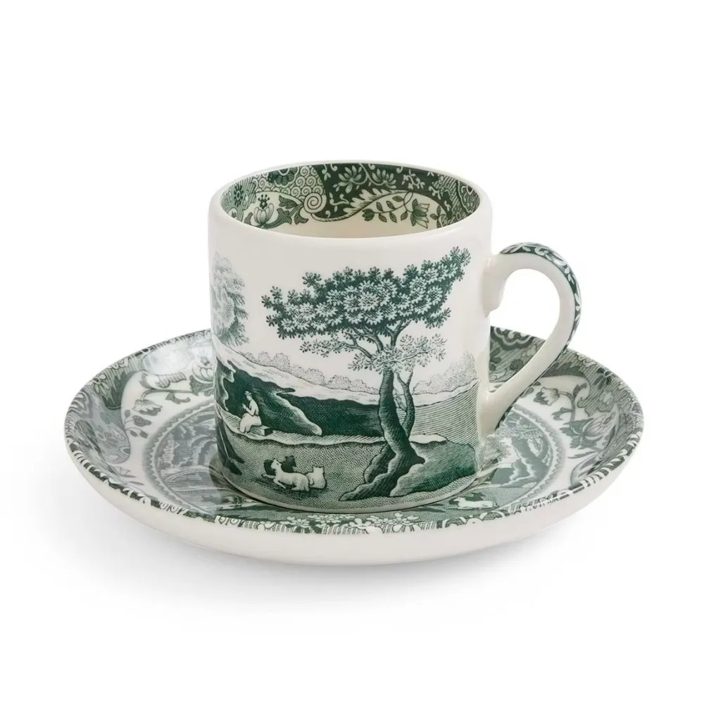 Spode Green Italian Espresso Cup & Saucer- Teacups & Saucers