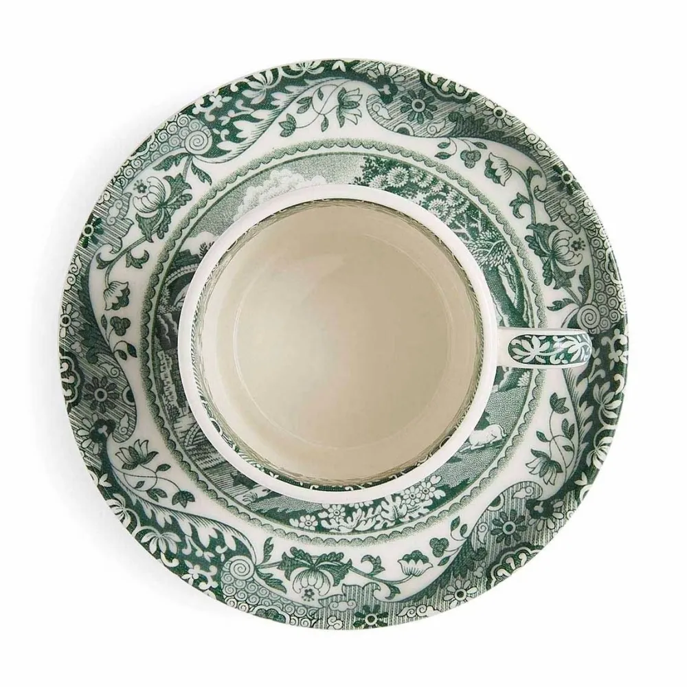 Spode Green Italian Espresso Cup & Saucer- Teacups & Saucers