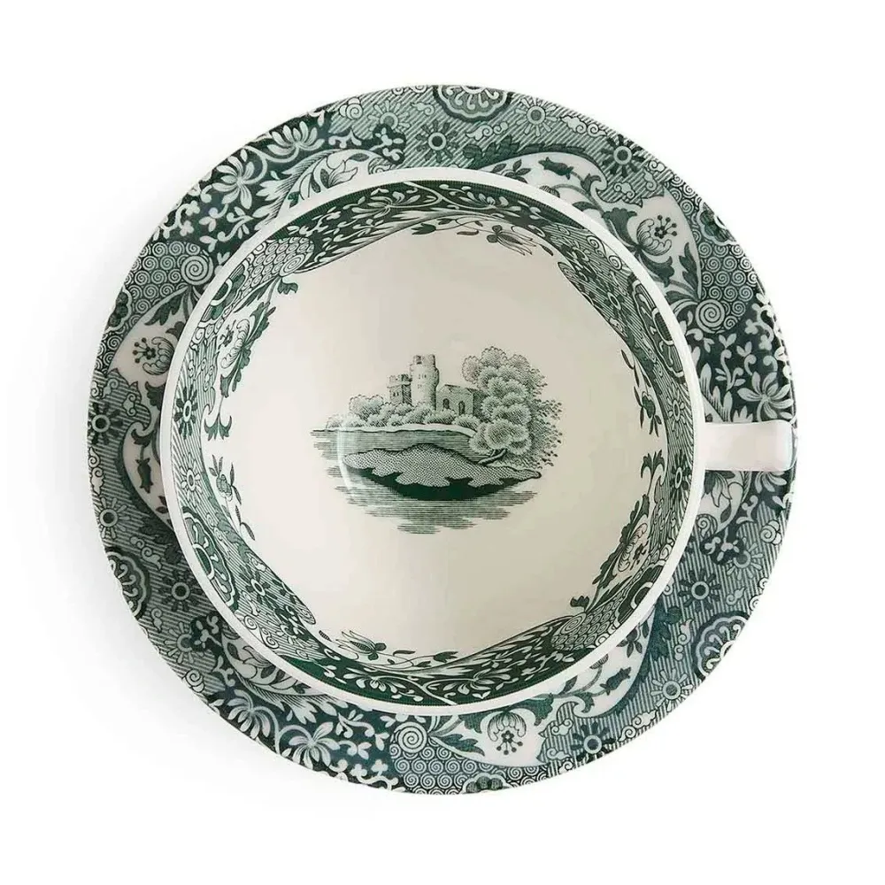 Spode Green Italian Teacup & Saucer- Teacups & Saucers