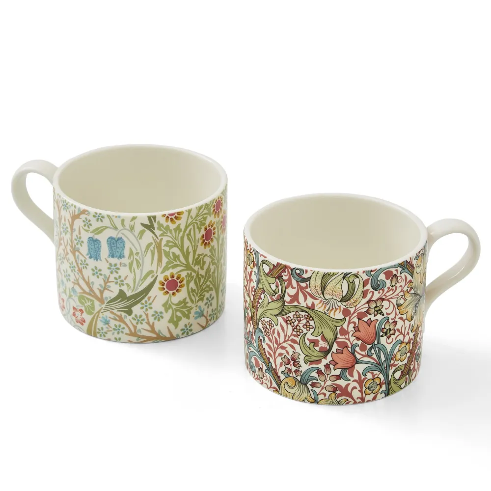 Spode Morris & Co. Set of 2 Mugs (Blackthorn and Golden Lily)- Assorted Mugs