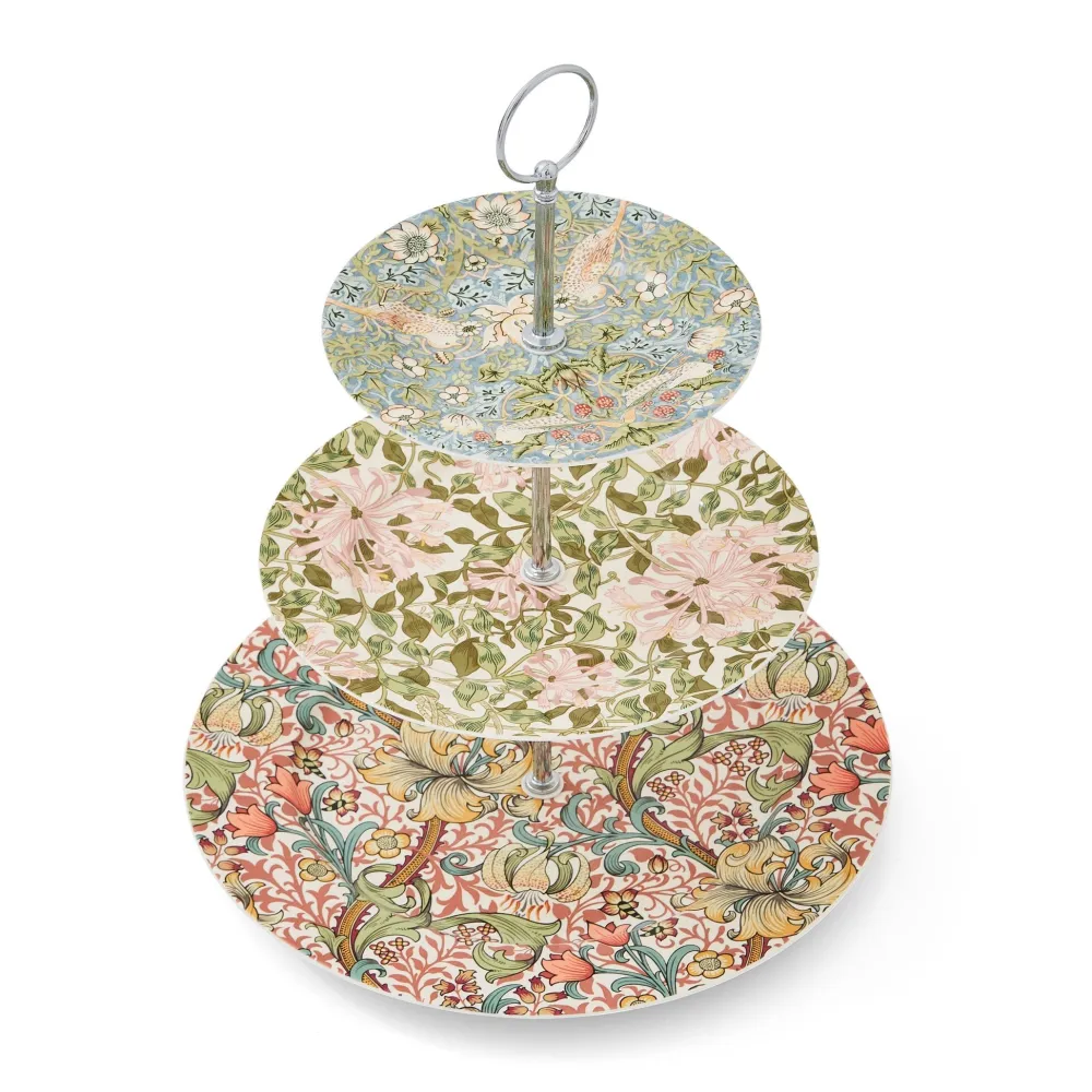 Spode Morris & Co. 3-Tier Cake Stand- Serving Plates
