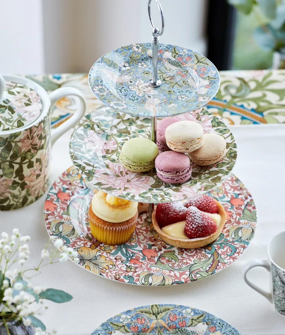 Spode Morris & Co. 3-Tier Cake Stand- Serving Plates