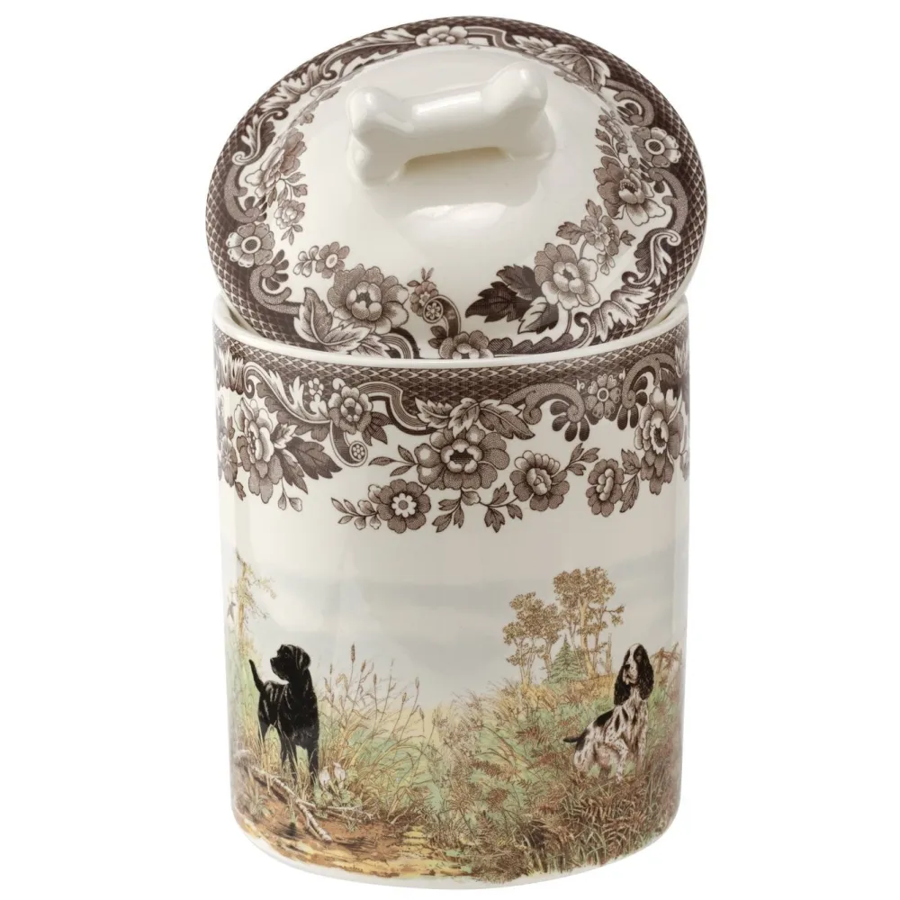 Spode Woodland Dogs Treat Jar- Storage Jars
