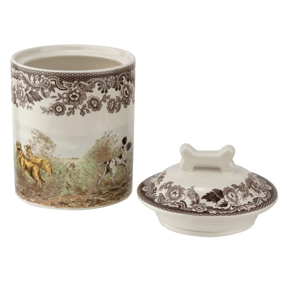 Spode Woodland Dogs Treat Jar- Storage Jars