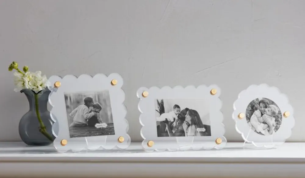 Square Scallop Acrylic Frame- Picture Frames