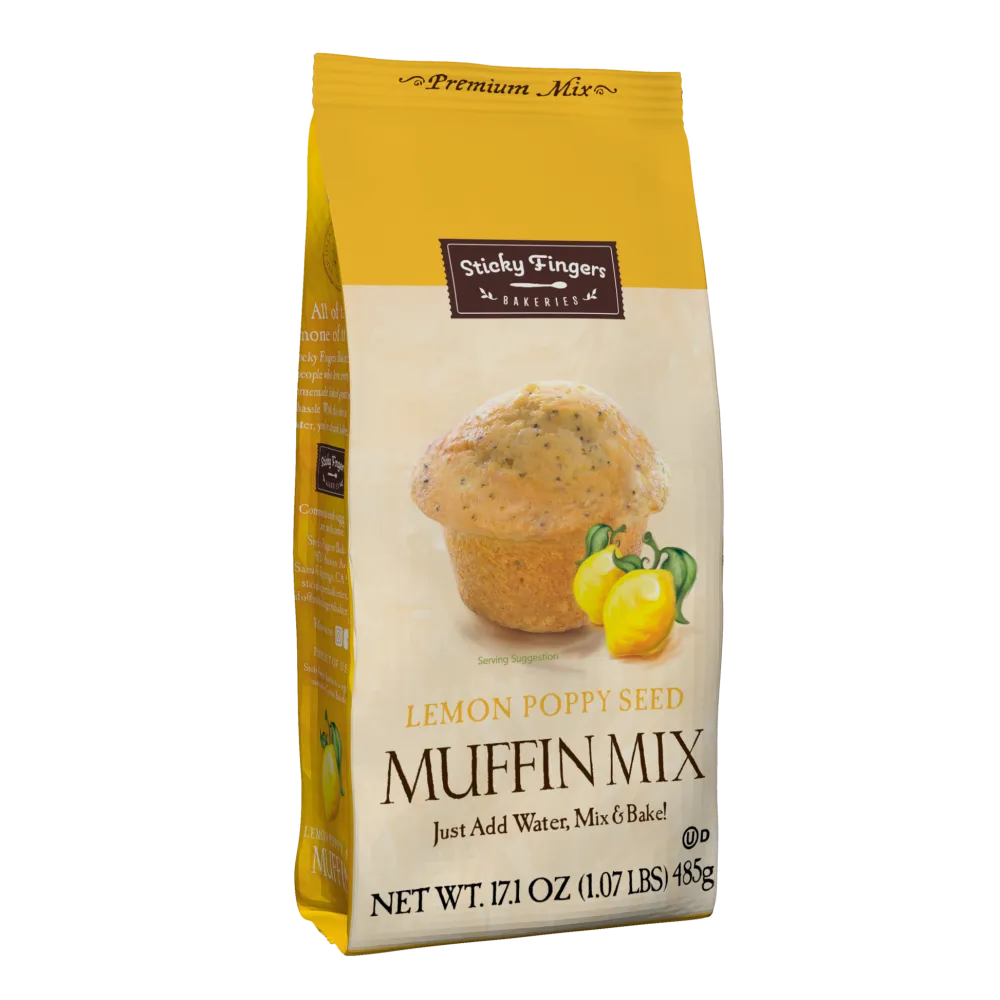 Sticky Fingers Lemon Poppy Seed Muffin Mix- Desserts & Baking