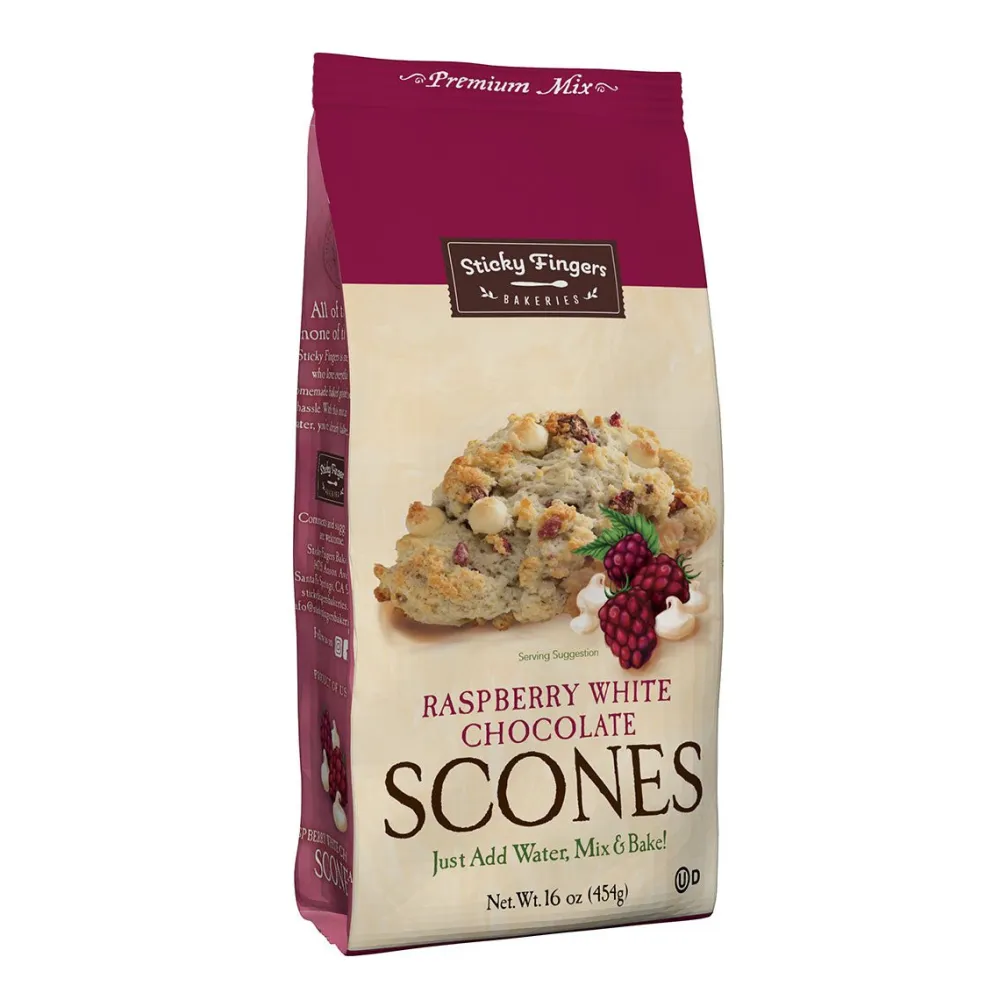 Sticky Fingers Raspberry & White Chocolate Scone Mix- Desserts & Baking