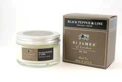 St. James of London Black Pepper & Lime Shaving Cream Jar- Shaving Soaps & Cream