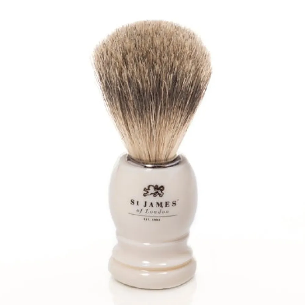 St. James of London Ivory Super Badger Shaving Brush- Shaving Brushes