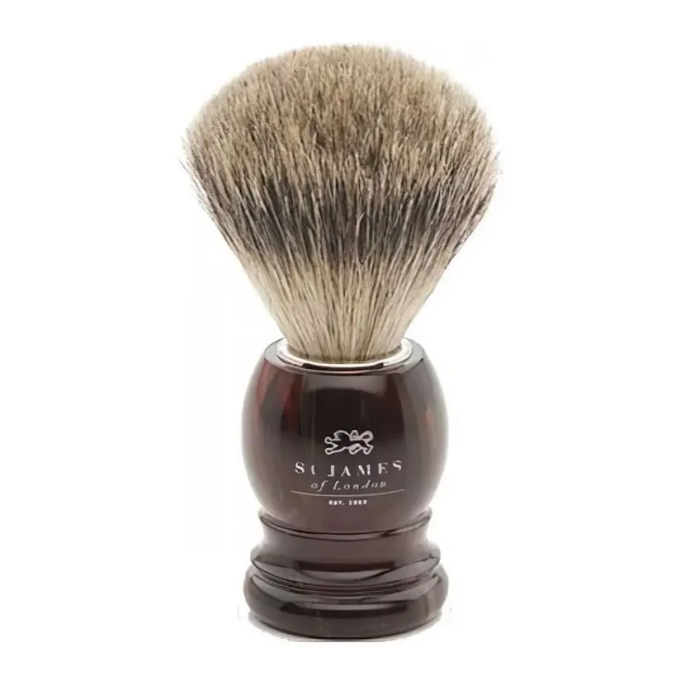 St. James of London Tortoise Super Badger Shaving Brush- Shaving Brushes