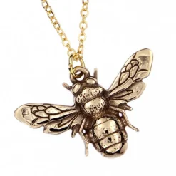 St Justin Bee Bronze Pendant Necklace- Necklaces & Pendants