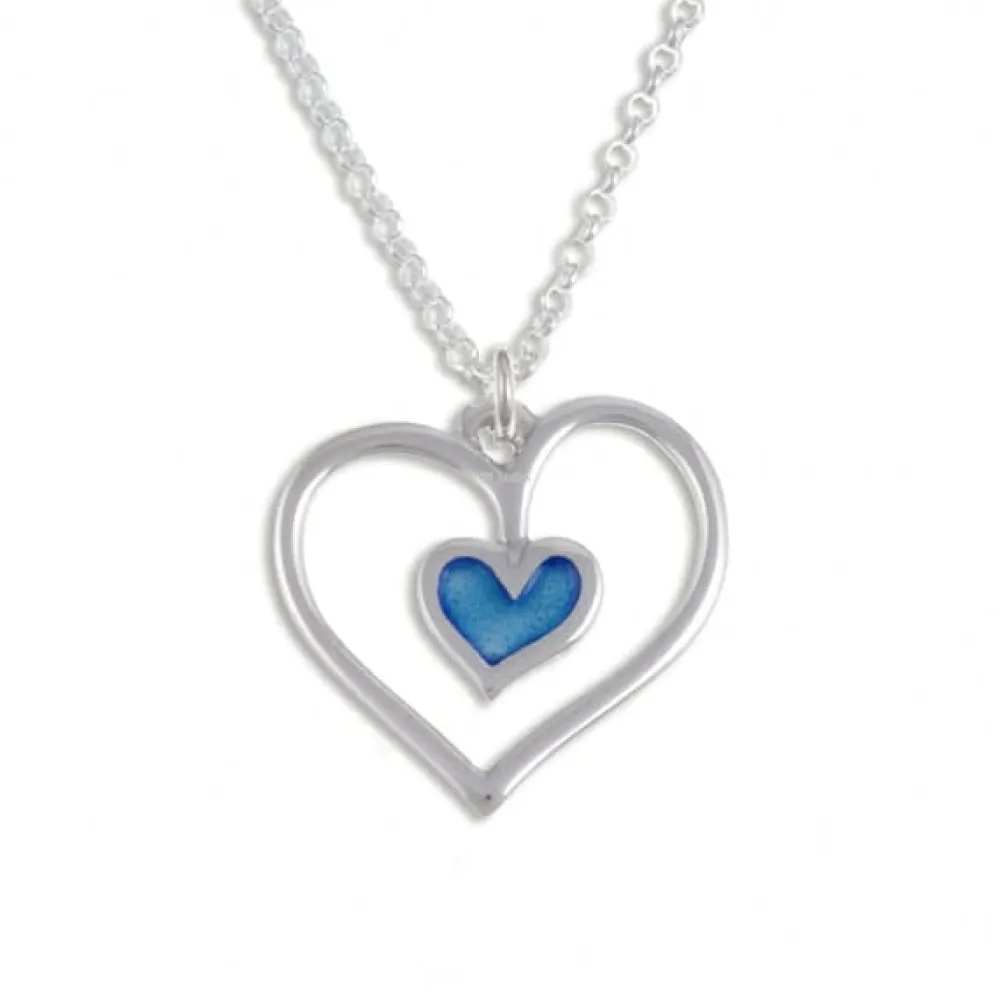 St Justin Blue Heart Pendant Necklace- Necklaces & Pendants