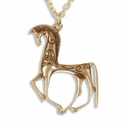 St Justin Greek Horse Bronze Pendant Necklace- Necklaces & Pendants