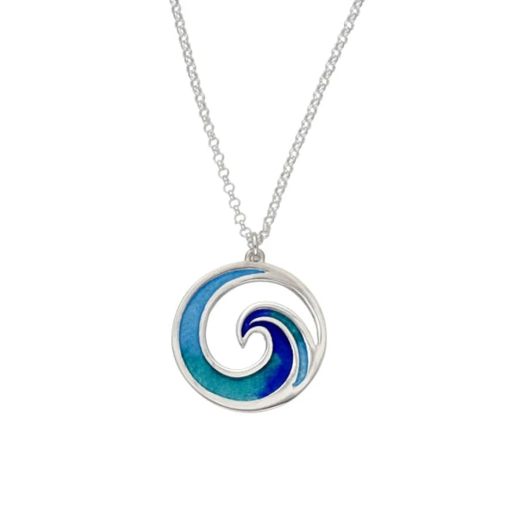 St Justin Mor Mordardha Enameled Pendant Necklace- Necklaces & Pendants