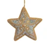 St. Nicolas Smokey Grey Beaded Star Ornament- St. Nicolas Ornaments