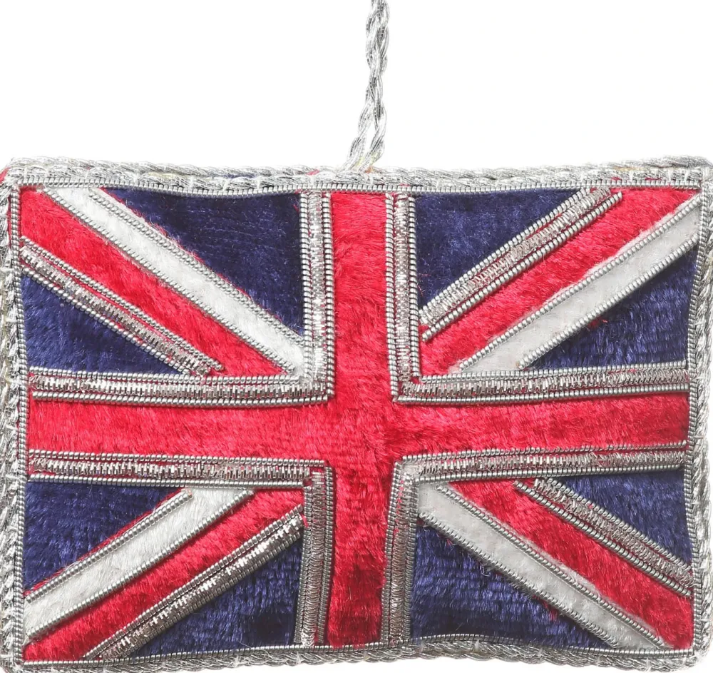 St. Nicolas Union Jack Sparkly Flag Ornament- Souvenirs|St. Nicolas Ornaments