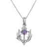 Thistle & Amethyst Pendant Necklace- Necklaces & Pendants