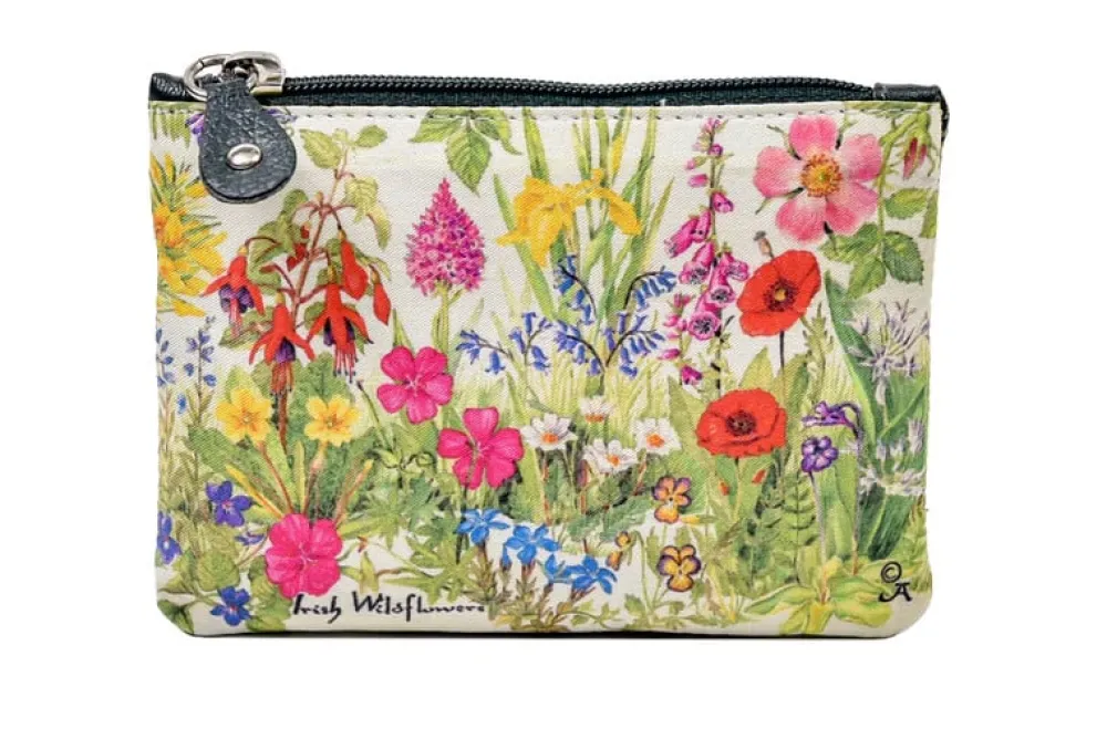 Tinnakeenly Leathers Irish Wild Flowers Small Zip Purse- Bath Accessories